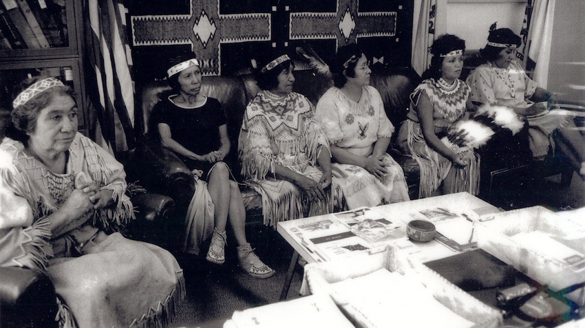 Picture taken on September 1966 in Washington D.C. Left to right: Helen McGee, Jessie Durant, Rosie Moose, Josephine Cromwell, Alta Rogers and Ethel Willis. The Tri-County Indian Health Project began in 1968 and became the Toiyabe Indian Health Project that we are today.